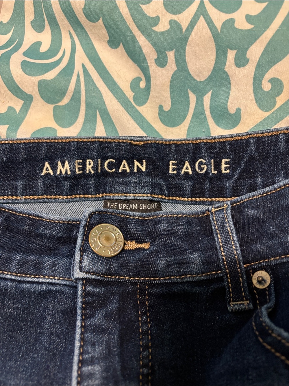 American Eagle Outfitters Dark Blue Distressed Denim Cutoff Shorts - Picture 2 of 6
